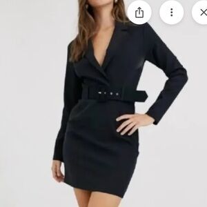 NWT Jason Wu Faux Suede Long Sleeve Belted Wrap Mini Dress